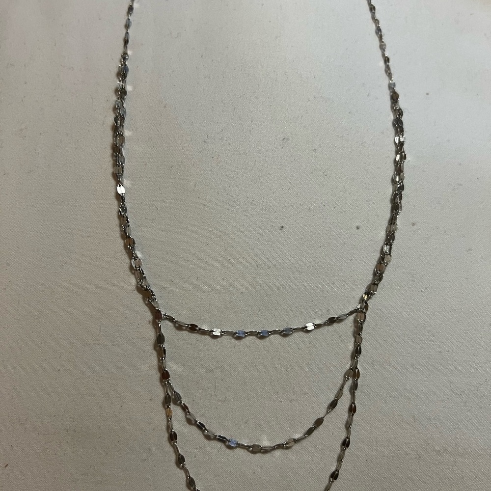 925 Sterling Silver Layered Disc Chain Necklace -